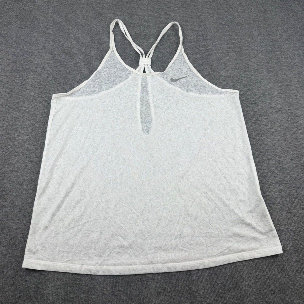 Nike Dri-FIT Tank Top Women's Medium Gray Racerback Keyhole Athleisure Workout